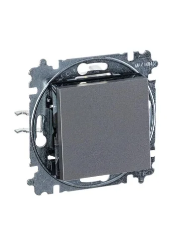 Переключатель 1-кл. СП Levit IP20 сталь/дым. черн. ABB 2CHH590645A6069 детальная картинка