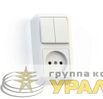 Блок комбинированный ОП БКВР-404 Оптима (2-кл. выкл. + розетка) бел. Кунцево 8062