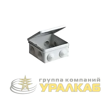 Коробка распределительная ОП 100х100х50мм 8 вводов откид. крышка IP54 сер. Ruvinil 67045