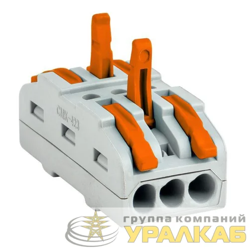 Клемма строительно-монтажная СМК проходная 222-423 3п 0.08-4кв.мм (уп.25шт) PROxima EKF 