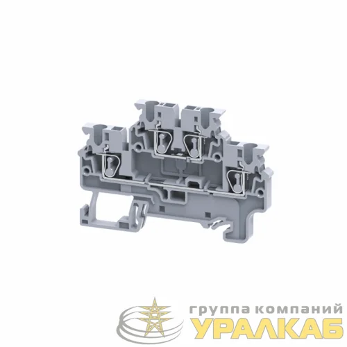 Клемма двухярусная пружинная OptiClip CXDL-2.5-2L-I сер. КЭАЗ 289764 детальная картинка