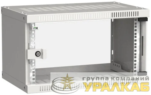 Шкаф LINEA WE 6U 550х350мм стекл. дверь сер. ITK 