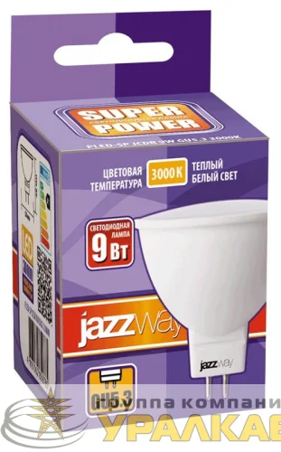 Лампа светодиодная PLED-SP 9Вт JCDR MR16 3000К тепл. бел. GU5.3 720лм 230В JazzWay 2859754A детальная картинка