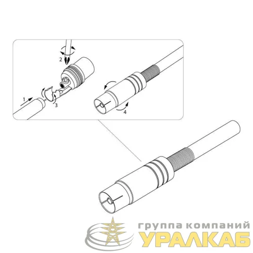 Разъем гнездо TV никель с пружиной Rexant 05-2014 детальная картинка