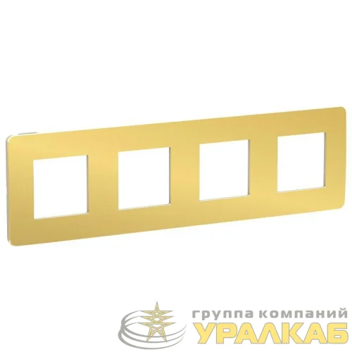 Рамка 4-м UNICA STUDIO зол./беж. SchE NU280860 детальная картинка