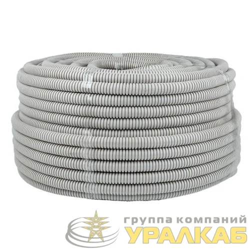 Труба гофрированная ПВХ d20мм с протяжкой сер. (уп.100м) Plast PROxima EKF tg-z-20 детальная картинка