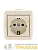Розетка 1-м ОП Nata 16А IP20 с заземл. керамика крем. LEZARD 