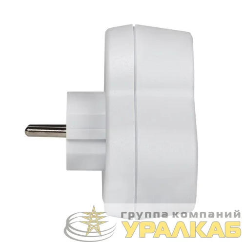 Разветвитель 3-м с заземл. 16А IP20 250В кругл. бел. PROxima EKF ATK16-3 детальная картинка