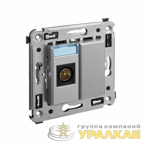 Розетка телевизионная одиночная TV СП 2мод. Avanti "Закаленная сталь" DKC 4404503 детальная картинка