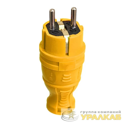 Вилка прямая с заземл. IP44 каучук желт. TOKOV TKE-C07-KV-Z детальная картинка