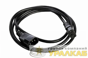 Шнур питания R-10-Cord-C13-C14-1.8 C13-С14 проводник. 3х1кв.мм 1.8м 220В 10А черн. Rem 892857