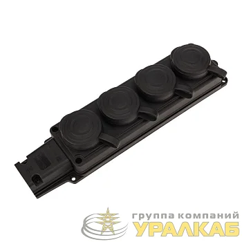 Колодка удлинителя 4-м 16А IP44 230В 2P+PE влагозащ. каучук PROCONNECT 111-114-4
