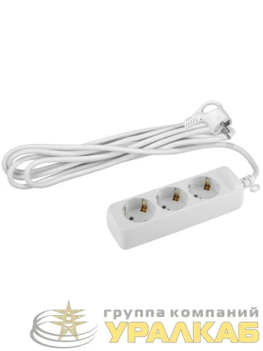 Удлинитель электрический U-3e-1.5m-3x1.5 с заземлением 3 розетки 1.5м ПВС 3х1.5кв.мм 16А Эра Б0044031 детальная картинка
