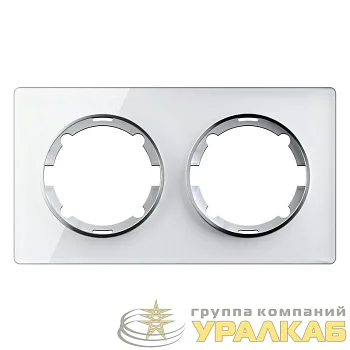 Рамка 2-м Garda горизонт. стеклянная бел. 2E52201300 OneKeyElectro 2234925