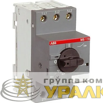 Выключатель автоматический для защиты двигателя 2.5А 50кА MS116-2.5 ABB 1SAM250000R1007