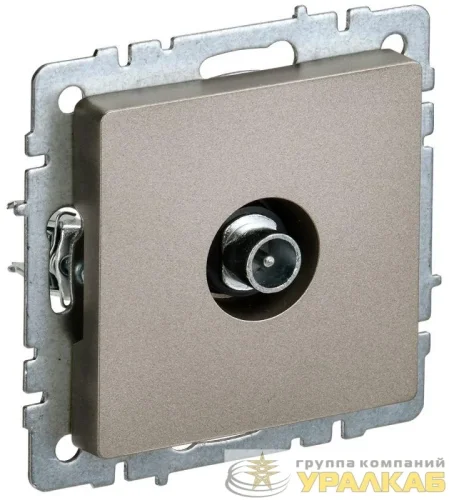 Розетка телевизионная проходная TV СП Brite РТВ10-0-БрШ механизм шампань IEK 