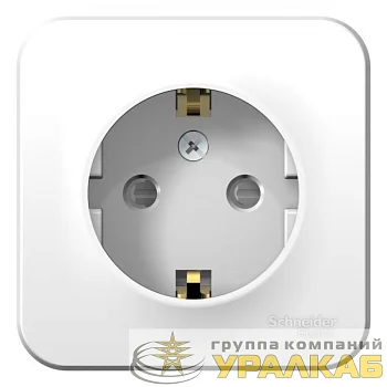 Розетка 1-м ОП Blanca 16А IP20 250В с заземл. защ. шторки с монтаж. пластиной бел. SchE 