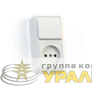 Блок комбинированный ОП БКВР-427 Оптима (1-кл. выкл. + розетка) бел. Кунцево 8060
