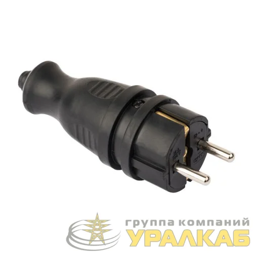 Вилка прямая 16А 2P+PE 230В IP44 каучук PROxima EKF RPS-011-16-230-44-r детальная картинка