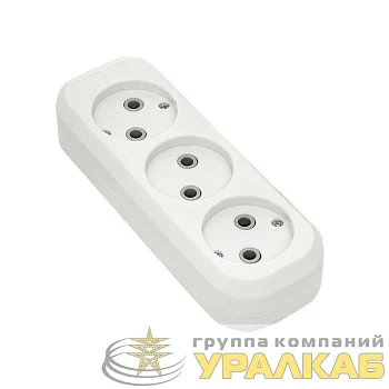 Колодка удлинителя 3-м без заземл. 10А Эксперт 2.2кВт EKF AKB10-3