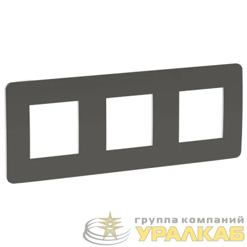 Рамка 3-м UNICA STUDIO дым.-сер./бел. SchE NU280621 детальная картинка
