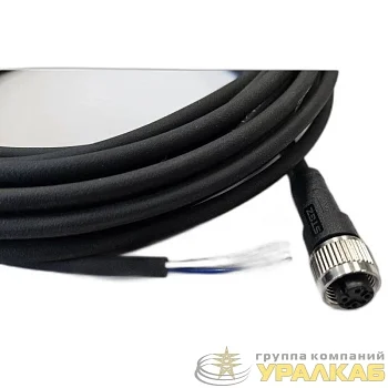 Кабель M12 4A гнездовой 10000мм прямой полиуретан свободный конец СЦМ120023-04A-2-10000 черн. СТЭЗ 