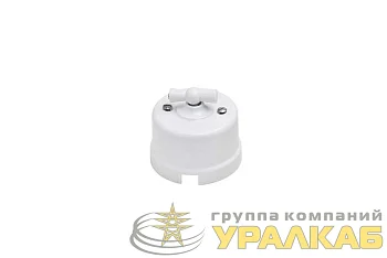 Выключатель поворотный 2-кл. ОП Лизетта 10А IP20 ретро 4 полож. ABS-пластик бел. Bironi B1-202-21