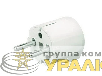 Вилка кабельная 16А 2P+E 230В IP20 с боков. вводом кабеля бел. DKC DIS13083