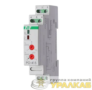 Реле времени PO-415 16А 230В 1 перекл. IP20 задержка выключ./управ. контактом монтаж на DIN-рейке F&F EA02.001.018