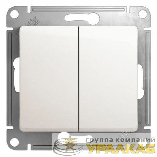 Выключатель 2-кл. СП Glossa 10А IP20 (сх. 5) 10AX механизм перламутр. SE GSL000651 детальная картинка