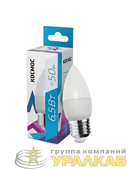Лампа светодиодная 6.5Вт свеча 4500К бел. E27 220В КОСМОС LkecLED6.5wCNE2745