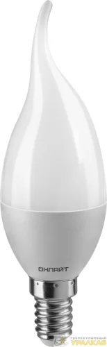 Лампа светодиодная 61 962 OLL-FC37-10-230-2.7K-E14-FR 10Вт свеча на ветру 2700К тепл. бел. E14 1000лм 176-264В ОНЛАЙТ 