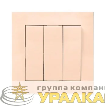 Выключатель 3-кл. СП Валенсия 10А крем. PROxima EKF 