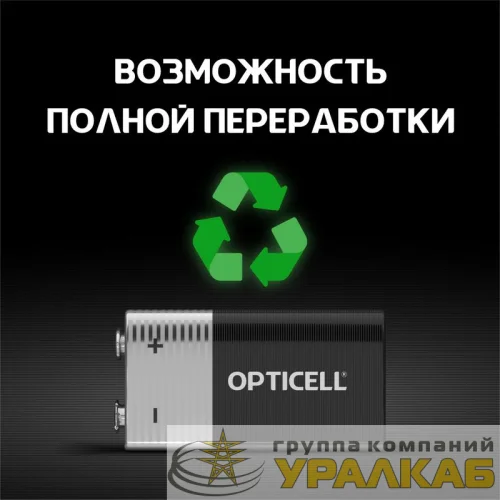 Элемент питания алкалиновый "крона" 6LR61 9В (блист. 1шт) Basic Opticell 5051003 детальная картинка