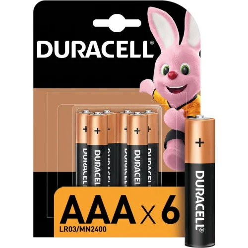 Элемент питания алкалиновый LR03-6BL BASIC (блист.6шт) Duracell Б0014858 детальная картинка