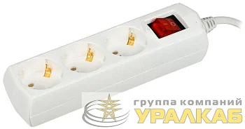 Удлинитель 3х1.5м с заземл. 10А IP20 У03В 2P+PE 250В 3х1 GENERICA 