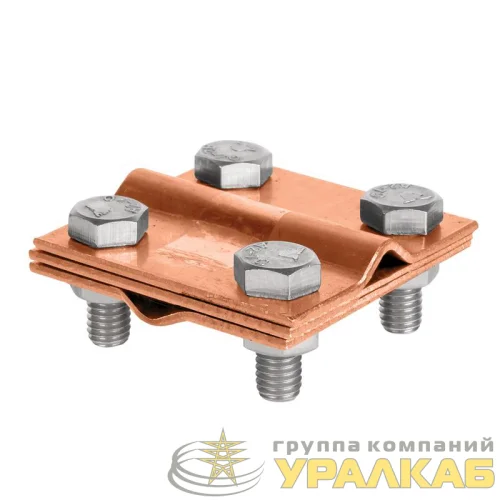 Зажим крестовидный прут-прут (3 пластины 57х57мм) Cu PROxima EKF 