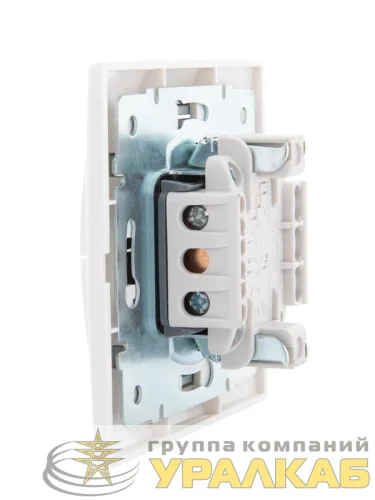 Выключатель 2-кл. СП Mira 10А IP20 с подсветкой с сер. вставкой бел. LEZARD 701-0215-112 детальная картинка