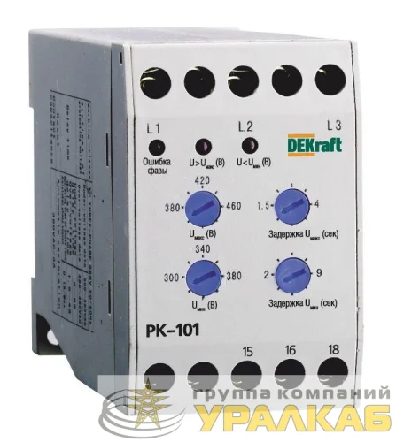 Реле контроля фаз РК-101 380В тип 01 DEKraft 23300DEK детальная картинка