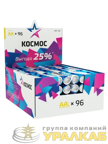 Элемент питания алкалиновый AA/LR6 (уп.96шт) КОСМОС KOCLR6_96BOX детальная картинка