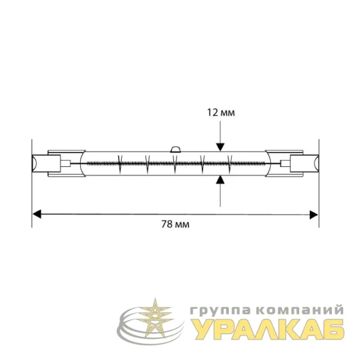 Лампа галогенная J78 100Вт линейная R7s 3000К 240В лин. 78мм Camelion 2932 детальная картинка