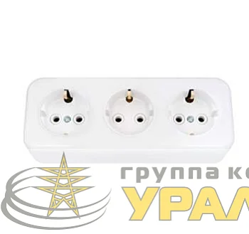 Розетка 3-м ОП 16А IP20 с заземл. бел. БЕЛТИЗ РА16-243