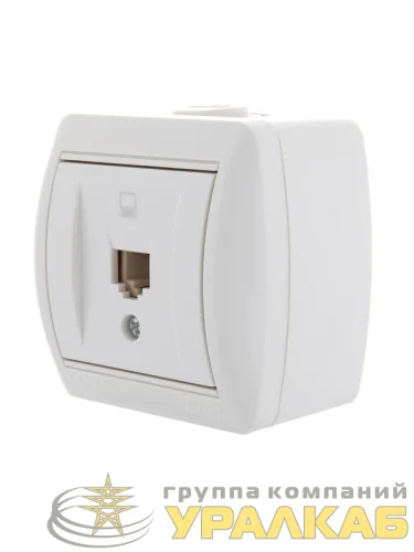 Розетка компьютерная 1-м ОП Nata RJ45 бел. LEZARD 710-0200-139 детальная картинка