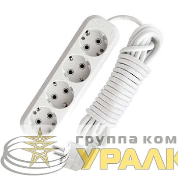 Удлинитель 4х5м с заземл. 13А IP20 Е-304 ПВС 3х1 АБС-пластик UNIVersal 9631982
