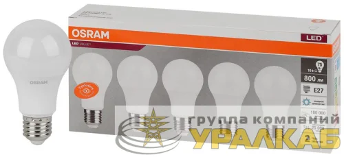 Лампа светодиодная LED Value LVCLA75 10SW/865 грушевидная матовая E27 230В 2х5 RU (уп.5шт) OSRAM 4058075577770 детальная картинка