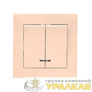 Выключатель 2-кл. СП Валенсия 10А IP20 с индикатором крем. PROxima EKF 