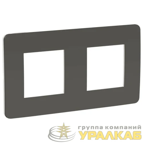 Рамка 2-м UNICA STUDIO дым.-сер./бел. SchE NU280421 детальная картинка