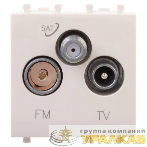 Розетка телевизионная TV/FM/SAT 2мод. 16А Avanti "Ванильная дымка" DKC 