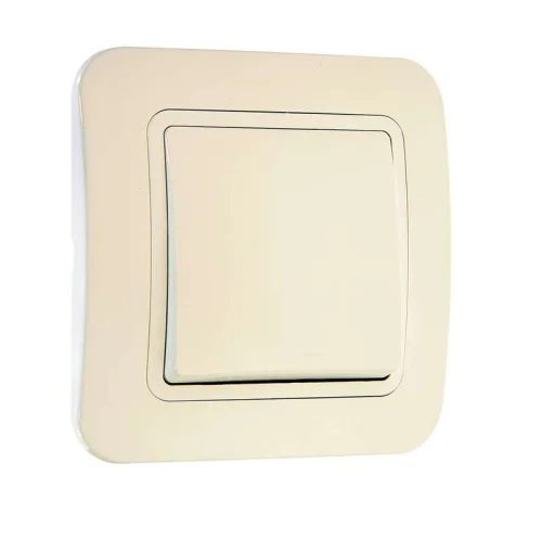Переключатель проходной 1-кл. СП Lillium 10А IP20 крем./крем. Makel 70205 детальная картинка