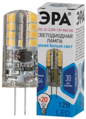 Лампа светодиодная LED-JC-2.5W-12V-840-G4 200лм ЭРА Б0033192 детальная картинка